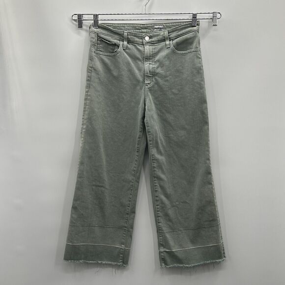 AG The Etta High Waisted‎ Wide Leg Crop Jeans Women’s 31 (32/25) Sage Green - Picture 1 of 12